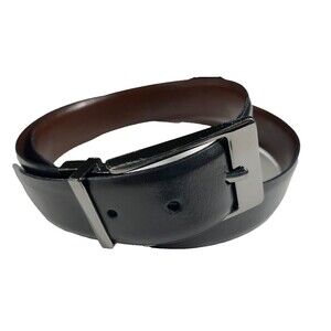 Izod Men's Belt Black or Brown Size 40 Genuine Leather Gun Metal Swivel Buckle
